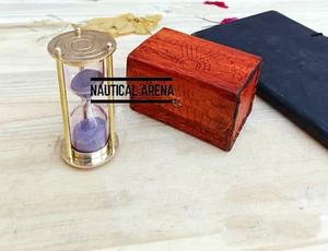Vintage Brass & Glass Sand Hour Glass Timer Nautical Maritime Antique Sand Clock - Picture 1 of 8