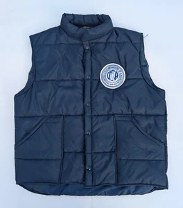 Weathercaster Navy Blue Vest with United Steelworkers of America Union Patch USA - Picture 1 of 14