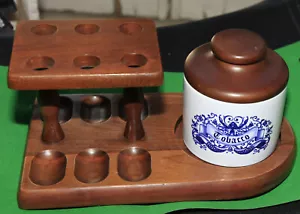 VINTAGE DUNHILL PIPE STAND *Excellent Cond.*+NEW*N.O.S. CERAMIC TOBACCO HUMIDOR - Picture 1 of 11