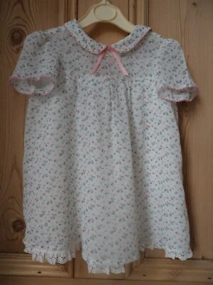 Vintage 1980s St Michael M&S Baby Dress Age 18 - 24 Months Fully Lined Lace Hem - Image 1 of 4