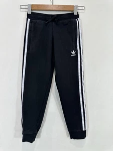 Adidas Sweatpants Kids 7-8 Years Old Black Zipped Pockets Elastic Waist Drawcord - Picture 1 of 12
