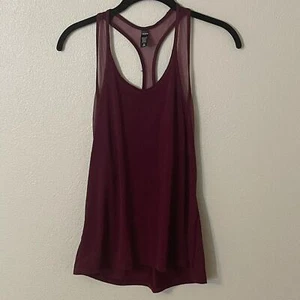 Victoria Sport Mesh Racerback Burgundy Tank Top Small Athletic Yoga Gym - Picture 1 of 4