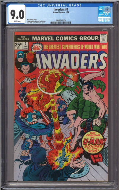 INVADERS #21 (10/77) ~ CGC 9.0 ~ WHITE PAGES ~ UNION JACK APP ~ MARVEL