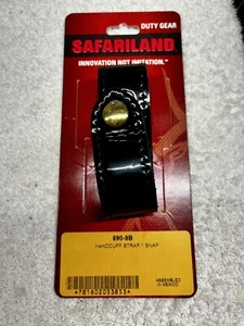 Safariland Black Leather Handcuff Strap Gold & Silver Accent (2 Included) - Picture 1 of 5