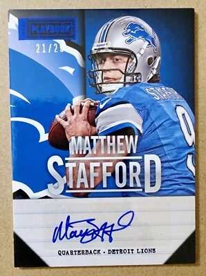 2013 Panini Playbook Matthew Stafford Auto 21/25 #58 Lions Rams /25  - Image 1 of 4
