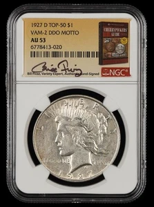1927 D $1 NGC AU53 VAM 2 DDO Motto Top 50 Bill Fivaz Signature Label - Foto 1 di 2
