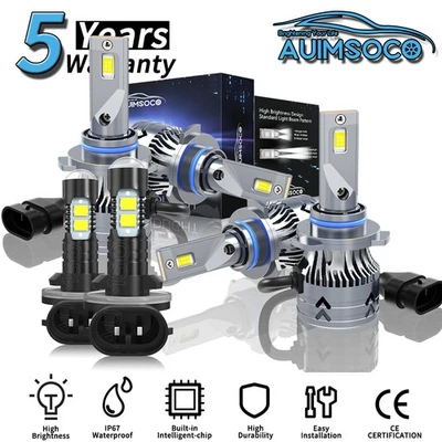 For Oldsmobile Custom Cruiser 1990-1992 Cab Pickup 4-Door LED Headlight Kit Bulb - Image 1 of 4