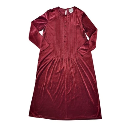 Blair Women's Petite M Velvet Maxi Dress Dark Red Merlot Romantic Whimsical Gown - Image 1 of 4