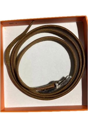Pulsera Hermès Cuero Marrón Cuádruple Envolvente Unisex Hebilla H Auténtica Caja RARA  Foto 1 de 4