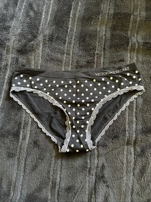Bragas Victoria Secret Hiphigger negras lunares talla grande Foto 1 de 3