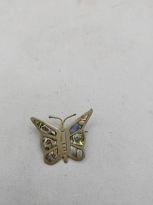 Broche prendedor vintage México abulón concha mariposa Foto 1 de 4
