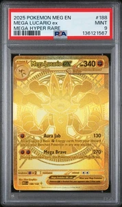 Pokémon Meg En-Mega Evolution #188 Mega Lucario 2025 ex Mega Hyper Raro - PSA 9 - Imagen 1 de 2