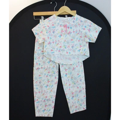 VTG RARE Healthtex Music & Dance Print 2 Piece Set Size 8 Crop Top & Cargo Pants - Image 1 of 4