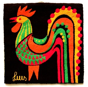 Luis Montiel Hand Woven Tapestry Venezuelan Folk Art Vintage Original Signed - Picture 1 of 9