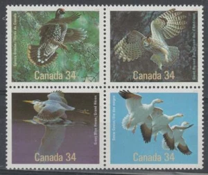 Canada 1986 #1098a Birds of Canada se-tenant block of 4 - MNH (not proper order) - Bild 1 von 1