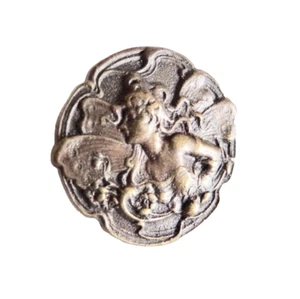 bUTTERFLY FAIRY GIRL ART NOUVEAU METAL LAPEL PIN BACK UNISEX JEWELRY neocurio - Picture 1 of 6
