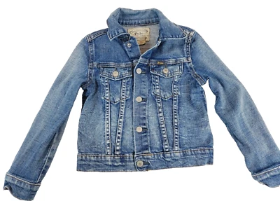 Polo Ralph Lauren Denim Jean Jacket Blue Girls 5 Kids Cotton Trucker - Image 1 of 4