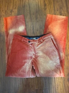 Pantalone uomo MNML rosso arancione velluto a coste taglia M gamba dritta bottone - Foto 1 di 9