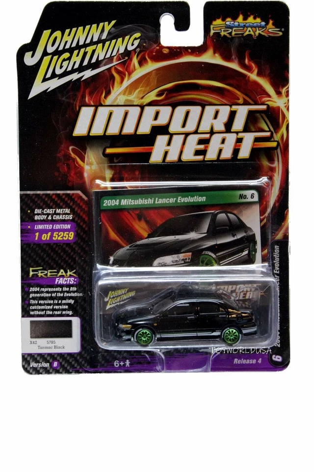 Johnny Lightning IMPORT Heat 2004 MITSUBISHI Lancer Evolution 1 0f 5259 1/64