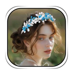 Rhinestone Bridal Headband Silver Crystal Headpiece Bride Prom Wedding Hair A... - Picture 1 of 6