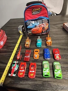Disney Pixar Cars Lightning McQueen Burning Up The Track Lunch Bag 13 Car Lot - Picture 1 of 17