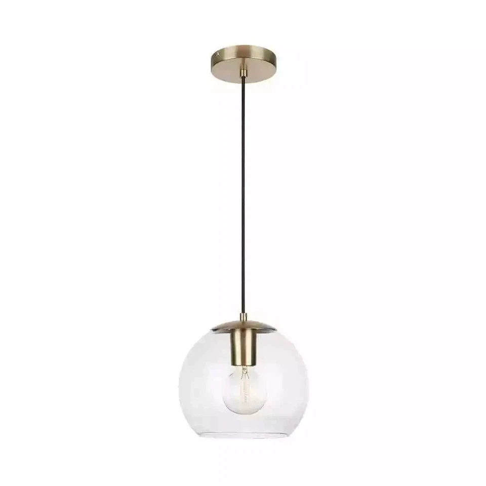 Home Decorators Collection 1-light Antique Brass and Glass Mini-pendant