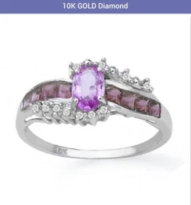 Womens 10k Solid White Gold Diamonds Size 6.25 Designer Ring - Picture 1 of 5