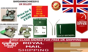 GROZ BECKERT LWx5T 251EL 29BNL S100/16 BLIND STITCH INDUST SEWING MACHINE NEEDLE - Picture 1 of 8