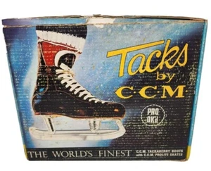 Vintage CCM Tacks Prolite Ice Hockey Skates, Canada W/Box & Original Laces  - Picture 1 of 16