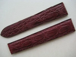 GENUINE CARTIER WATCH STRAP BAND BURGUNDY RASPBERRY ALLIGATOR LEATHER 18.80/16 - Picture 1 of 12