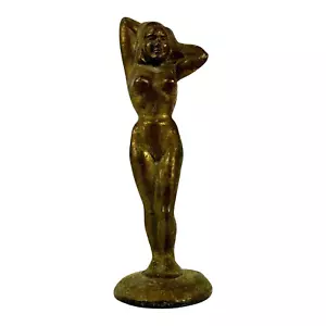 Vintage 1940s Russwood Nude Woman Figural Bottle Opener Bronze Art Deco MCM Rare - Picture 1 of 8
