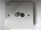 Wallplate Twin Dual Coax Coaxial Tv And F-Type Satellite Cable Wolsey