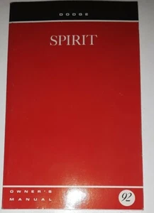 1992 DODGE SPIRIT ORIGINAL FACTORY OPERATORS OWNERS MANUAL - Picture 1 of 2