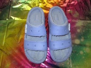 Womens lilac purple fuzz lined sandals size 12 mens size 10 Fuzzy - Picture 1 of 3