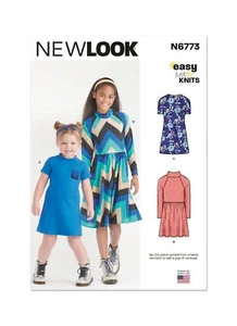 NEW LOOK 6773 CHILD'S & GIRLS DRESSES Sewing pattern Ages 3 - 14 Just For Knits - Picture 1 of 7