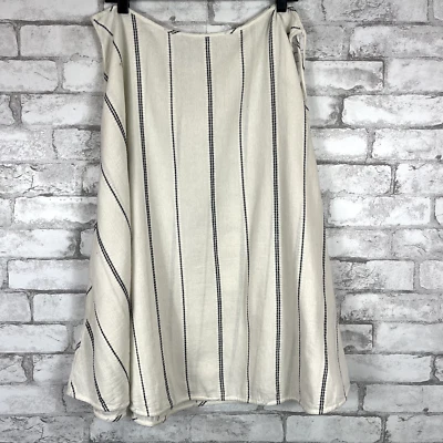 Falda midi MADEWELL NUEVA CON ETIQUETAS 100 % algodón a rayas con corbata lateral XL NJ892 Foto 1 de 4