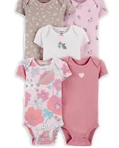 Neu mit Etikett 3 m Hase Kaninchen Shirts Oberteil Blumenmuster Baby Erstausstattung Carters Dusche Bodys Mädchen - Bild 1 von 8