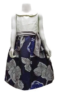 Bonnie Jean Girls Dress White Navy Flower Easter Formal Dress B40303 $58 - Picture 1 of 5