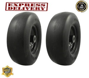 2 Flat Free Tires 11x4.00-5 Lawnmower Husqvarna Z246 Z24 RZ4623 Kubota Z123 - Picture 1 of 13