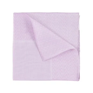 Zilli Lilac Pink Superfine Cotton Pocket Square with Woven Monogram Border - Picture 1 of 4