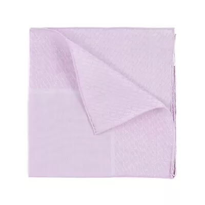 Zilli Lilac Pink Superfine Cotton Pocket Square with Woven Monogram Border - Image 1 of 4