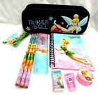 Tinkerbell Black Pencil Case Pouch and 8pc Stationary Set Combo-Brand New!
