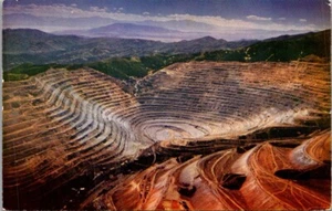 Postal vista de pájaro BINGHAM COPPER MINE Utah UT - Imagen 1 de 2