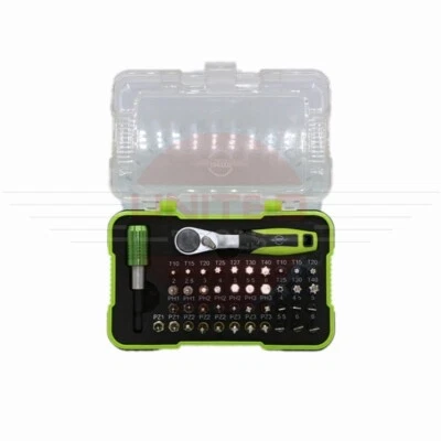 43PC Bit Set With Hex Bit Ratchet Torx Splines Hex Fine teeth, ratchet tool set - Image 1 of 4