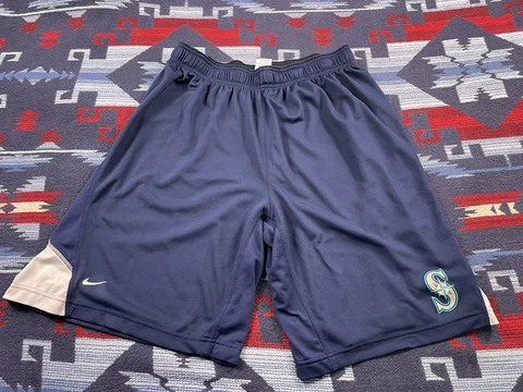 MLB SEATTLE MARINERS Nike Dri Fit Stay Cool Players BP Shorts Men XL Griffey Cover