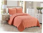  3pc King/Cal King Over Size Elegant Embossed King/California King Coral