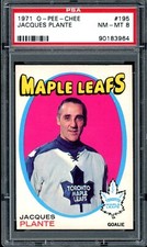 1971-72 OPC O Pee Chee #195 Jacques Plante HOF PSA 8 NM-MT Toronto Maple Leafs