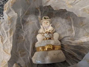 Lenox Drumming Up Surprises Snowman Box with Gold Drum Charm Treasures NIB COA - Picture 1 of 4