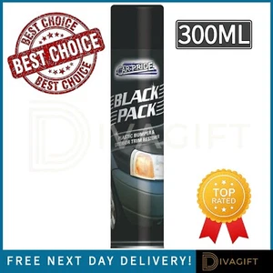 BLACK PLASTIC RESTORER BUMPER TRIM BACK TO BLACK SPRAY PLASTIC EXTERIOR 300ML  - Picture 1 of 3