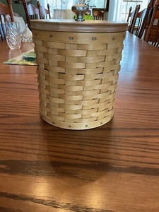 Longaberger Canister Basket Storage with LID 7.5”high x 6.75”wide Wood Lid - Picture 1 of 9